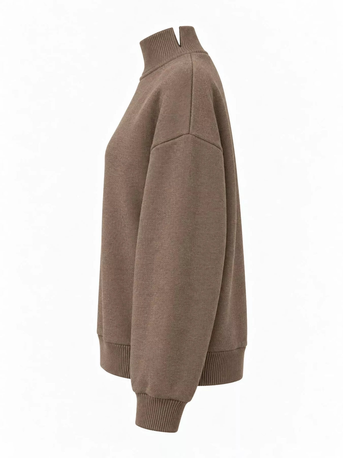 oversized mock neck long sleeve sweatshirt | dropsona - neutral - material texture