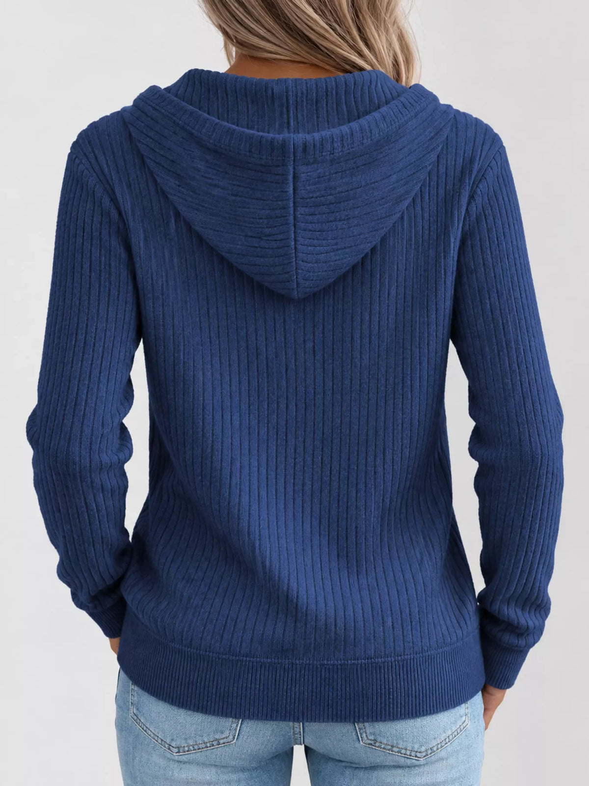 full size ribbed knit zip-up hooded cardigan plus | dropsona - neutral - usage example