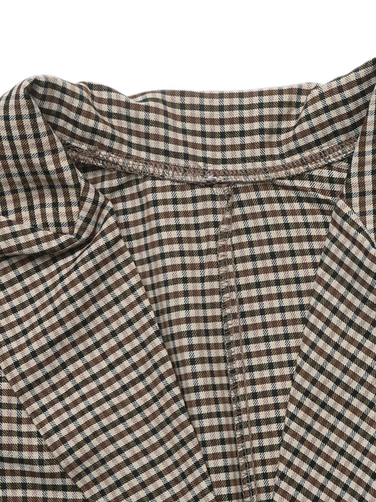 plaid lapel collar double-breasted blazer | dropsona - neutral - usage example