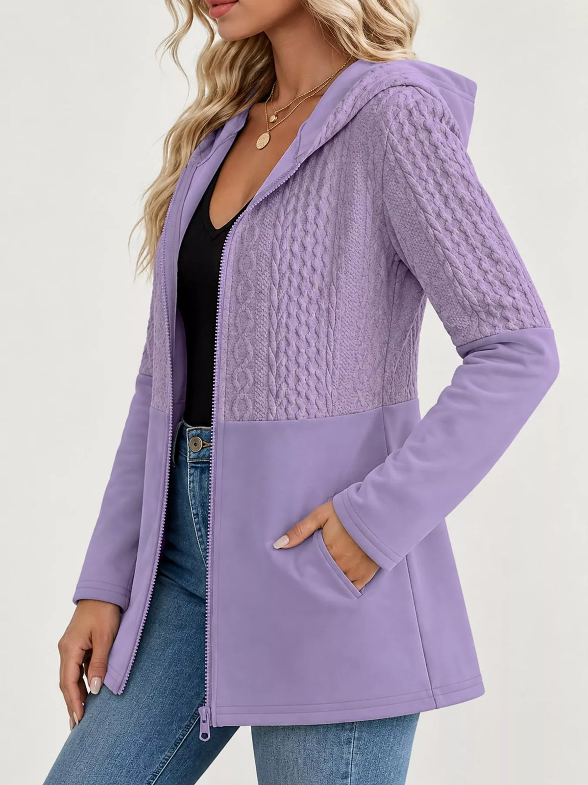 full size hooded zip-up jacket plus | dropsona - neutral - packaging