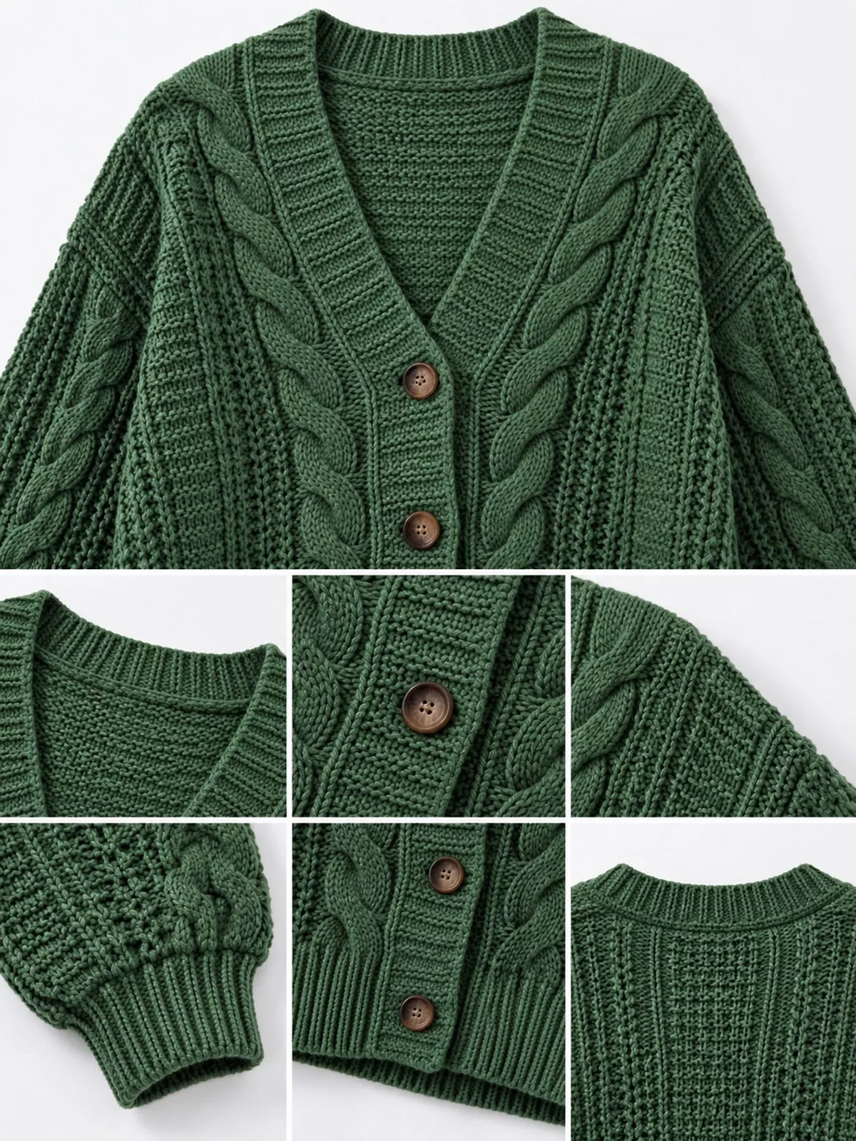 cable knit button-down cardigan | dropsona - neutral - material texture