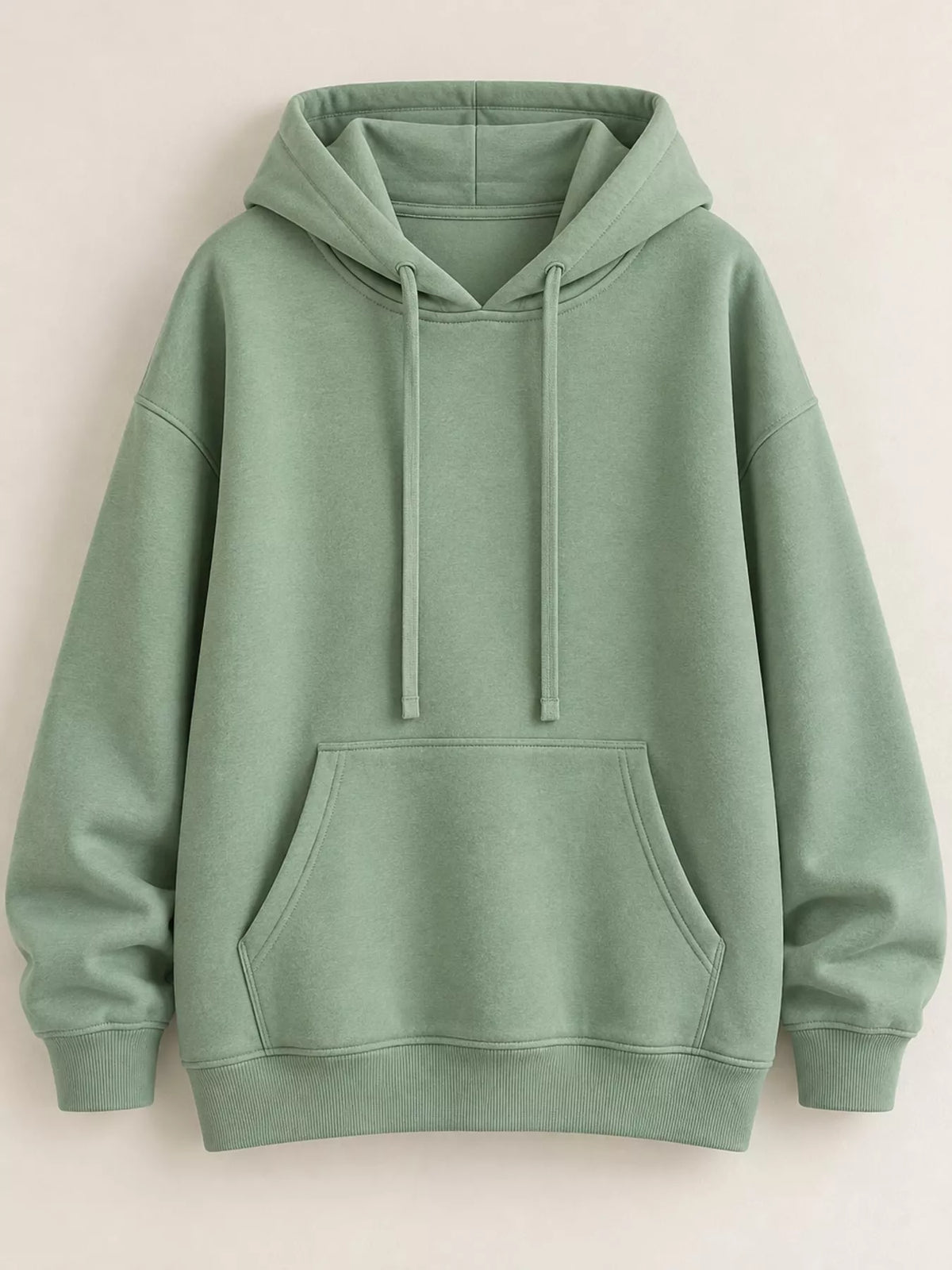drawstring dropped shoulder hoodie | dropsona - neutral - front view