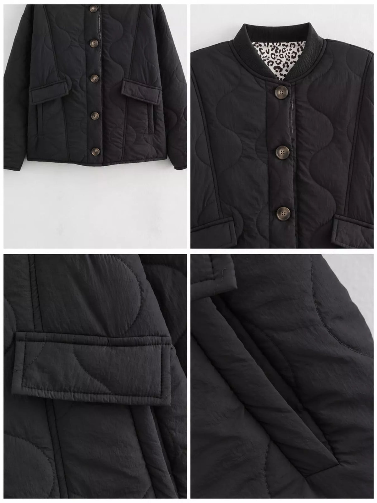 quilted button up jacket | dropsona polyester ≥95% - neutral - material texture