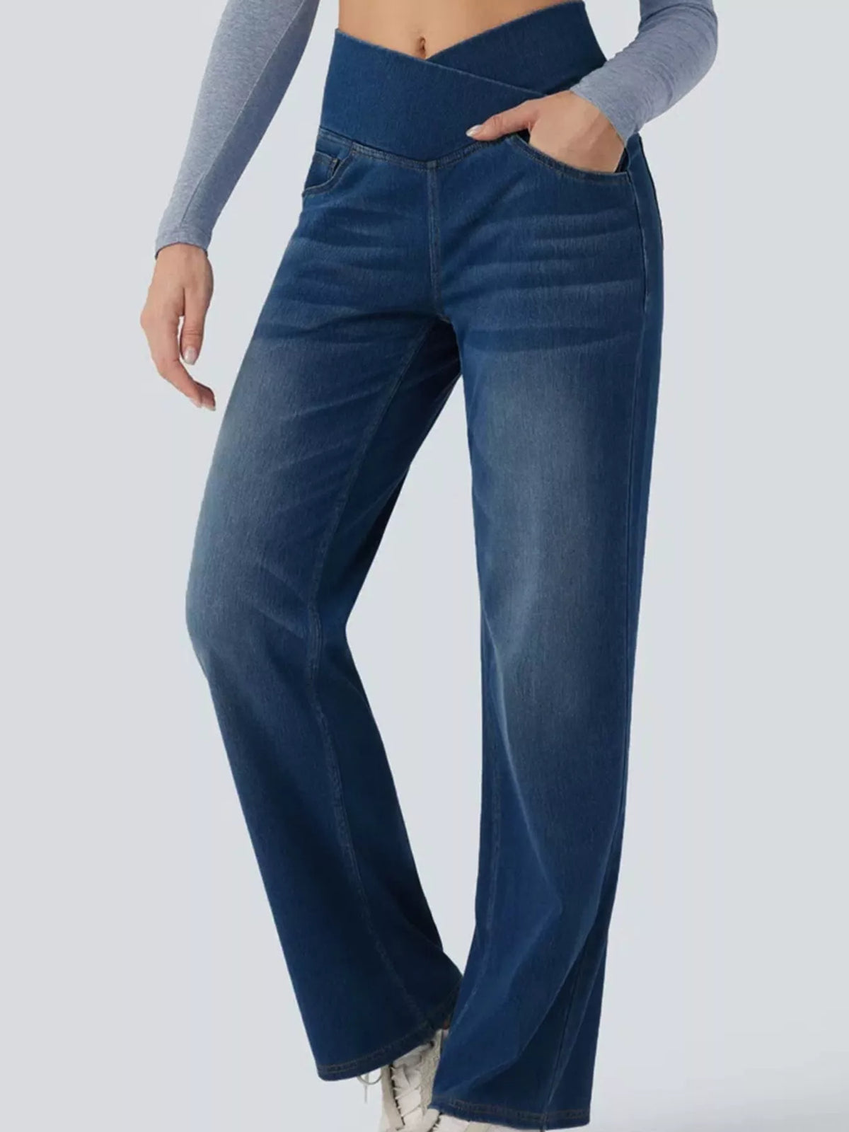 cat's whisker high-waisted cross-over waistband | dropsona - neutral - everyday use