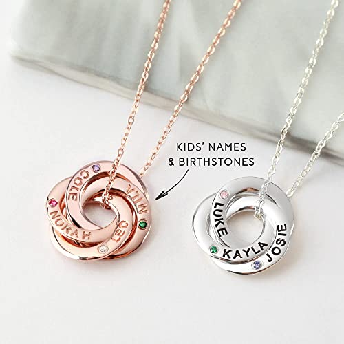 mom necklace with kids names birthstones, children bir | dropsona - neutral - everyday use