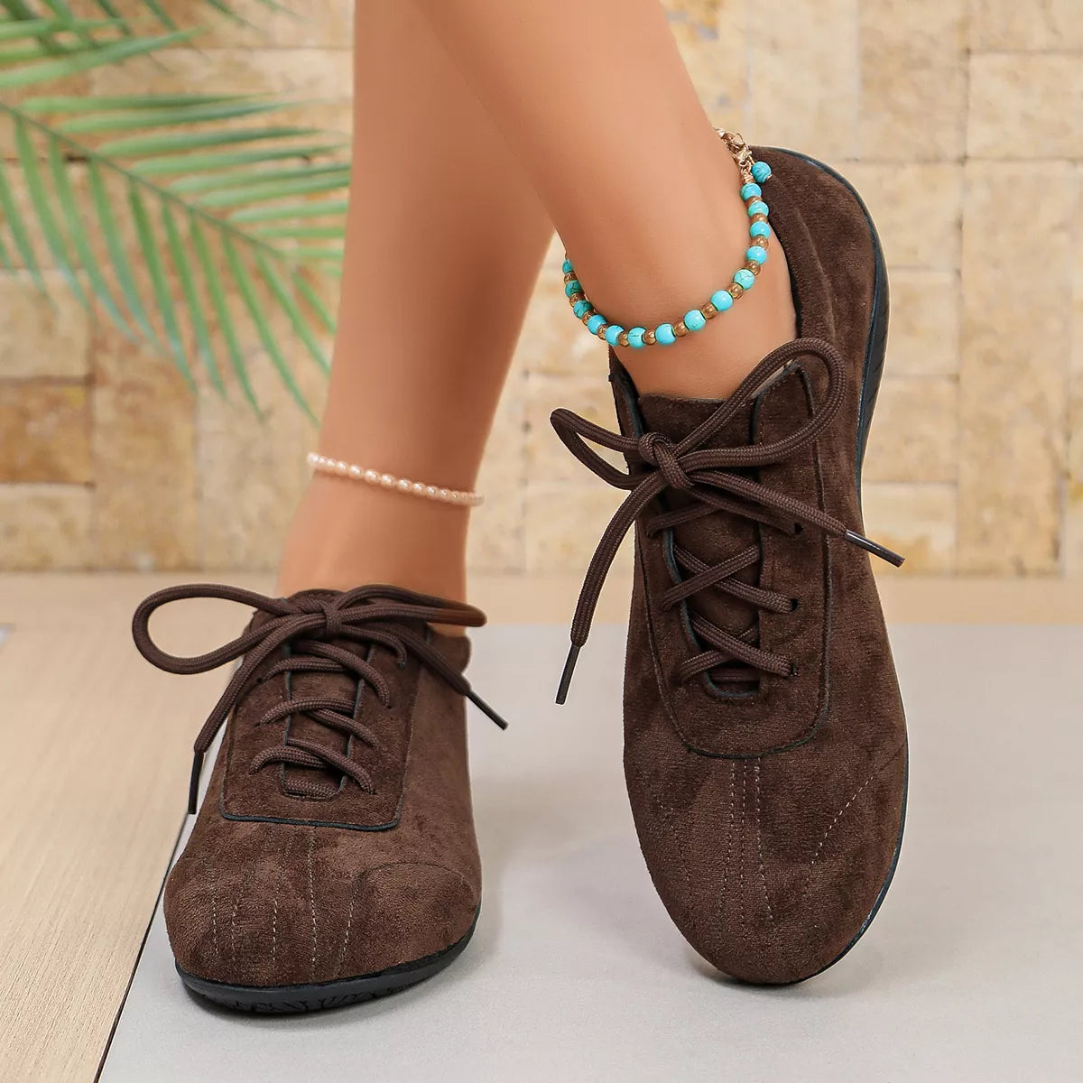 round toe lace up sneakers – modern steps | dropsona - neutral - size reference