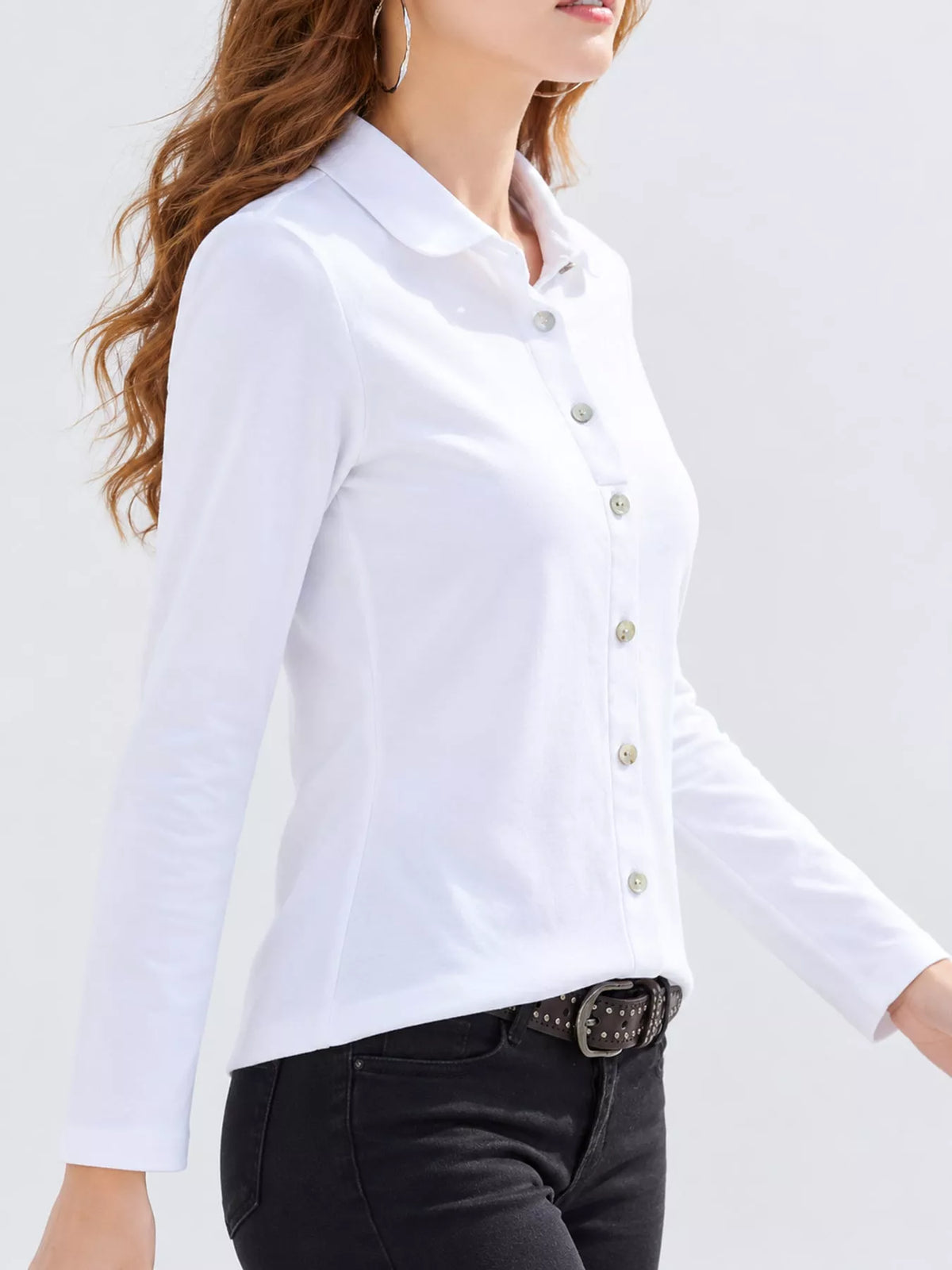 full size button-down long sleeve shirt plus | dropsona - neutral - size reference