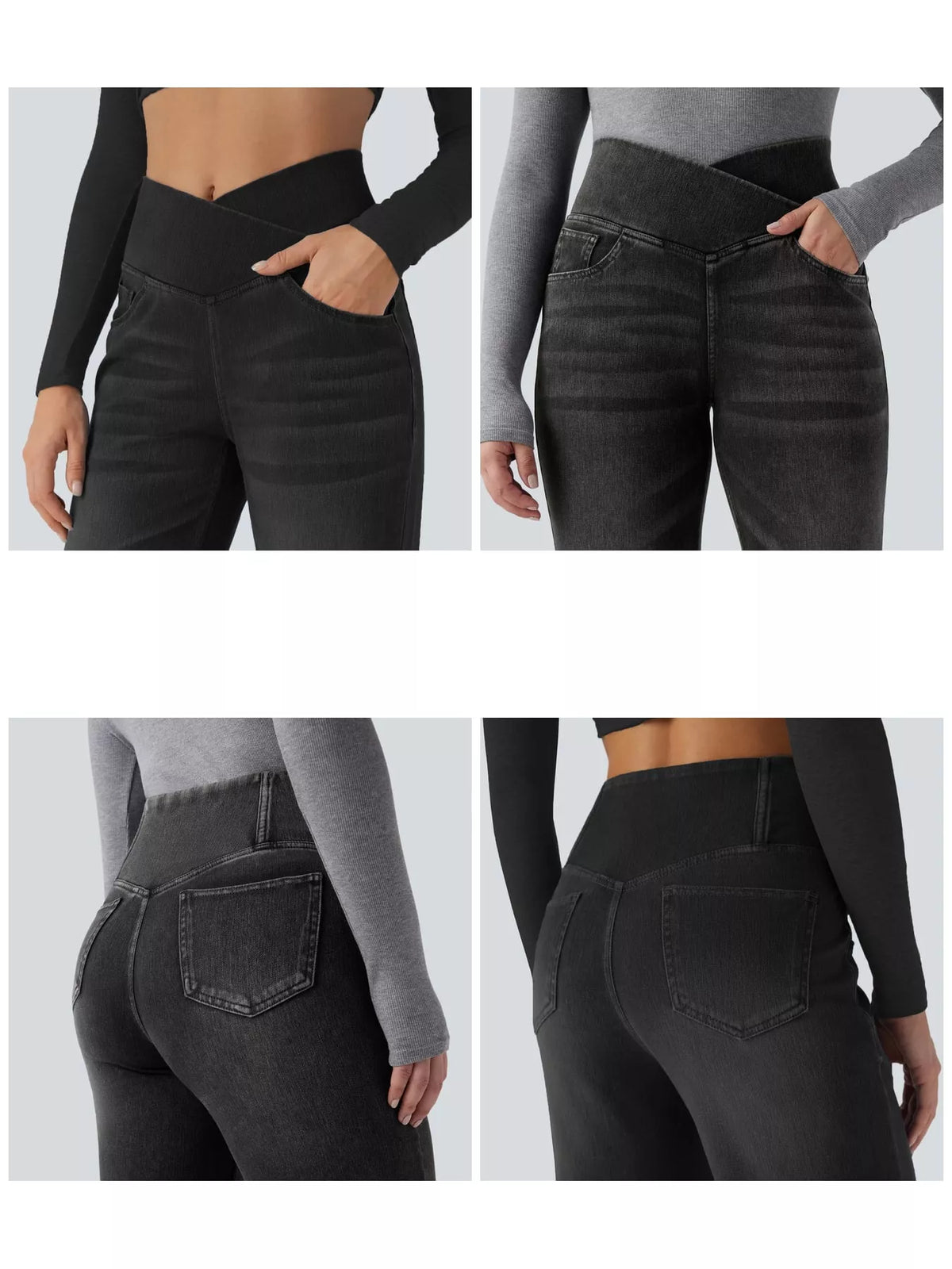 cat's whisker high-waisted cross-over waistband | dropsona - neutral - usage example