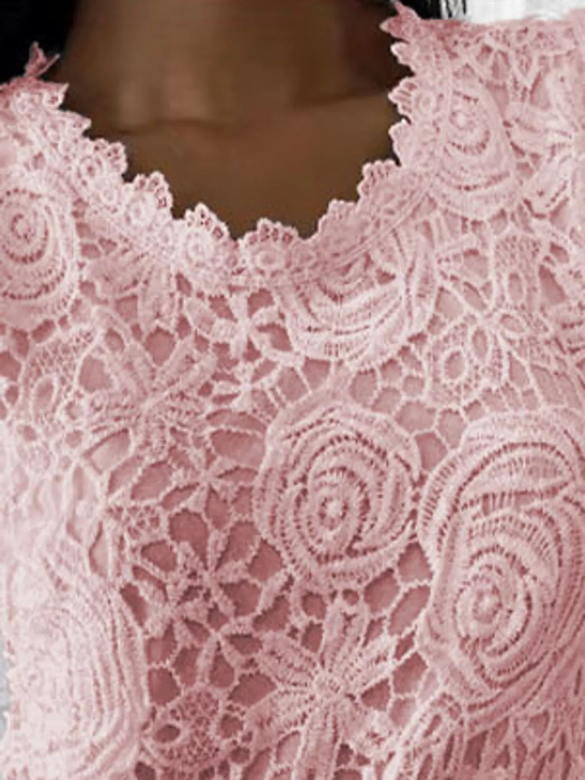full size lace long sleeve blouse plus | dropsona - neutral - packaging