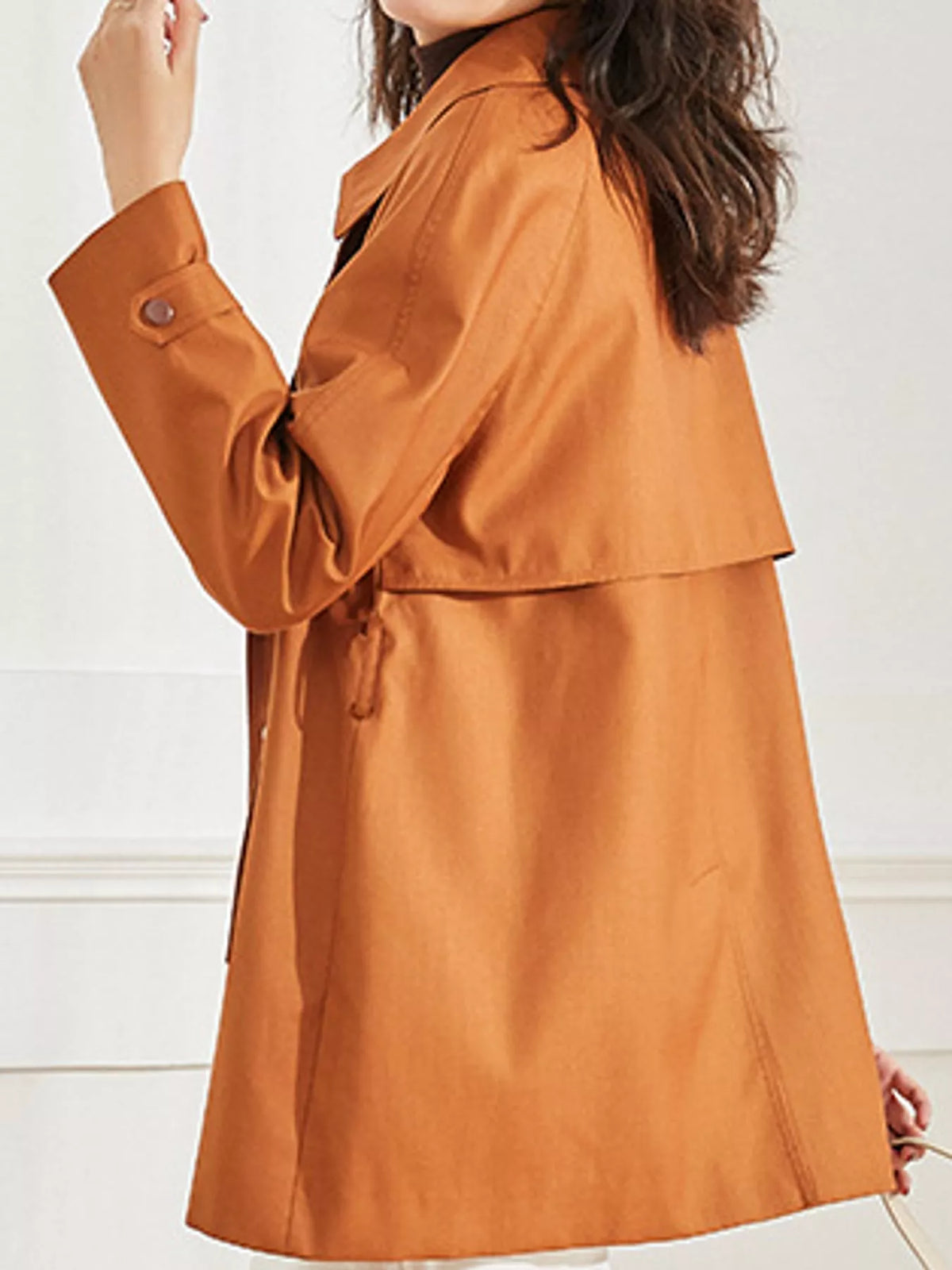 double-breasted tie waist trench coat | dropsona - neutral - packaging