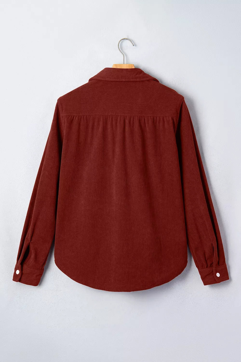 adjustable cuff long sleeve corduroy shirt | dropsona - neutral - packaging