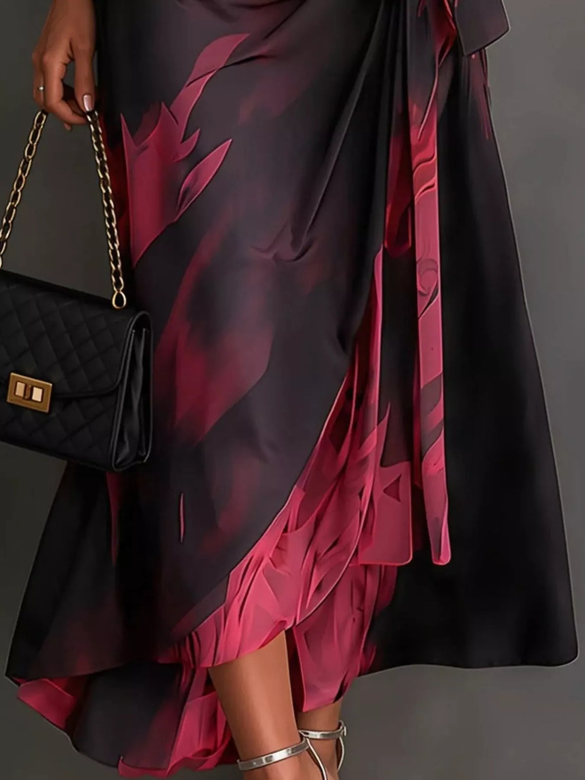 tie detail surplice dress | dropsona - neutral - usage example