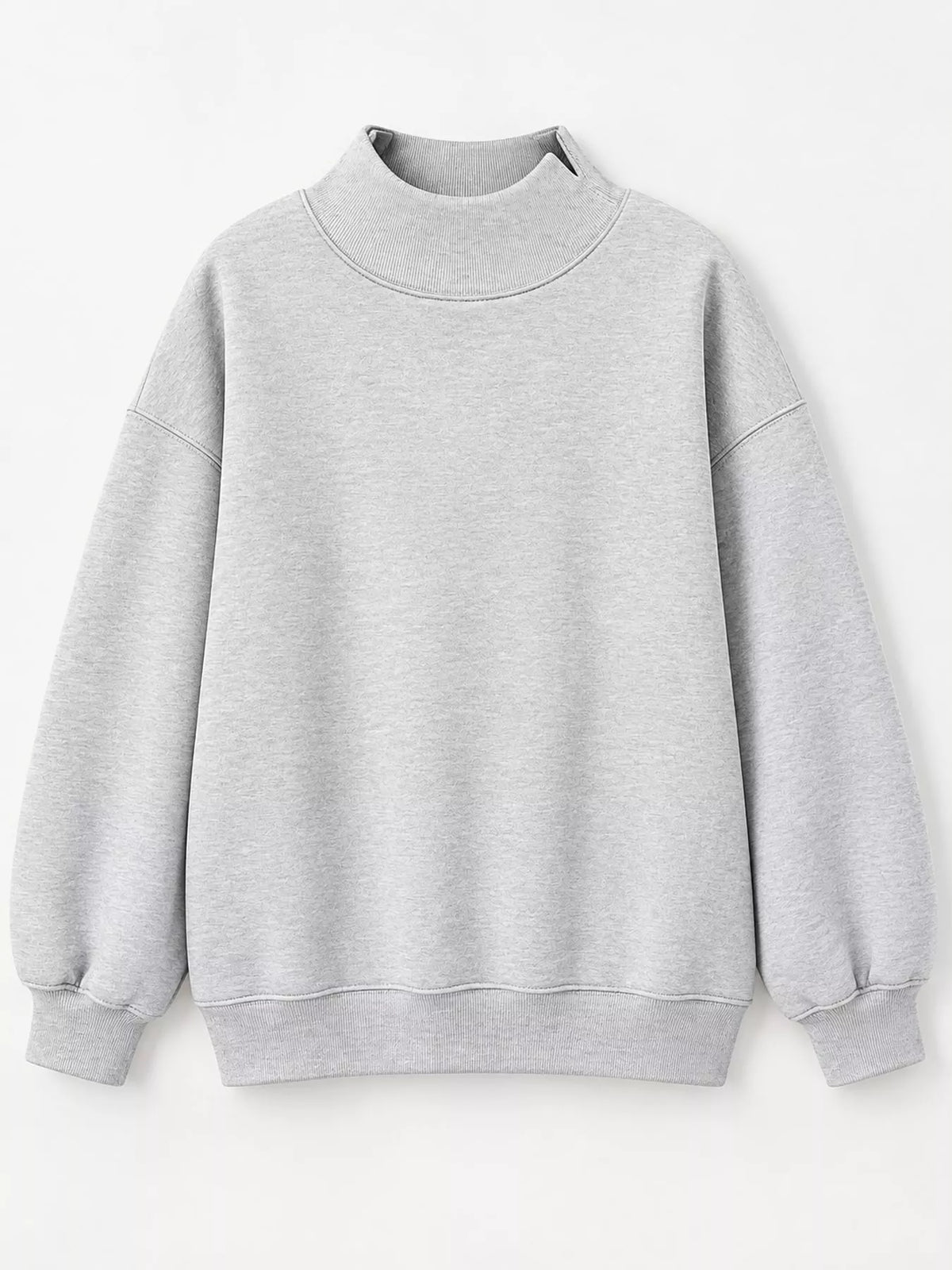 oversized mock neck long sleeve sweatshirt | dropsona - neutral - packaging