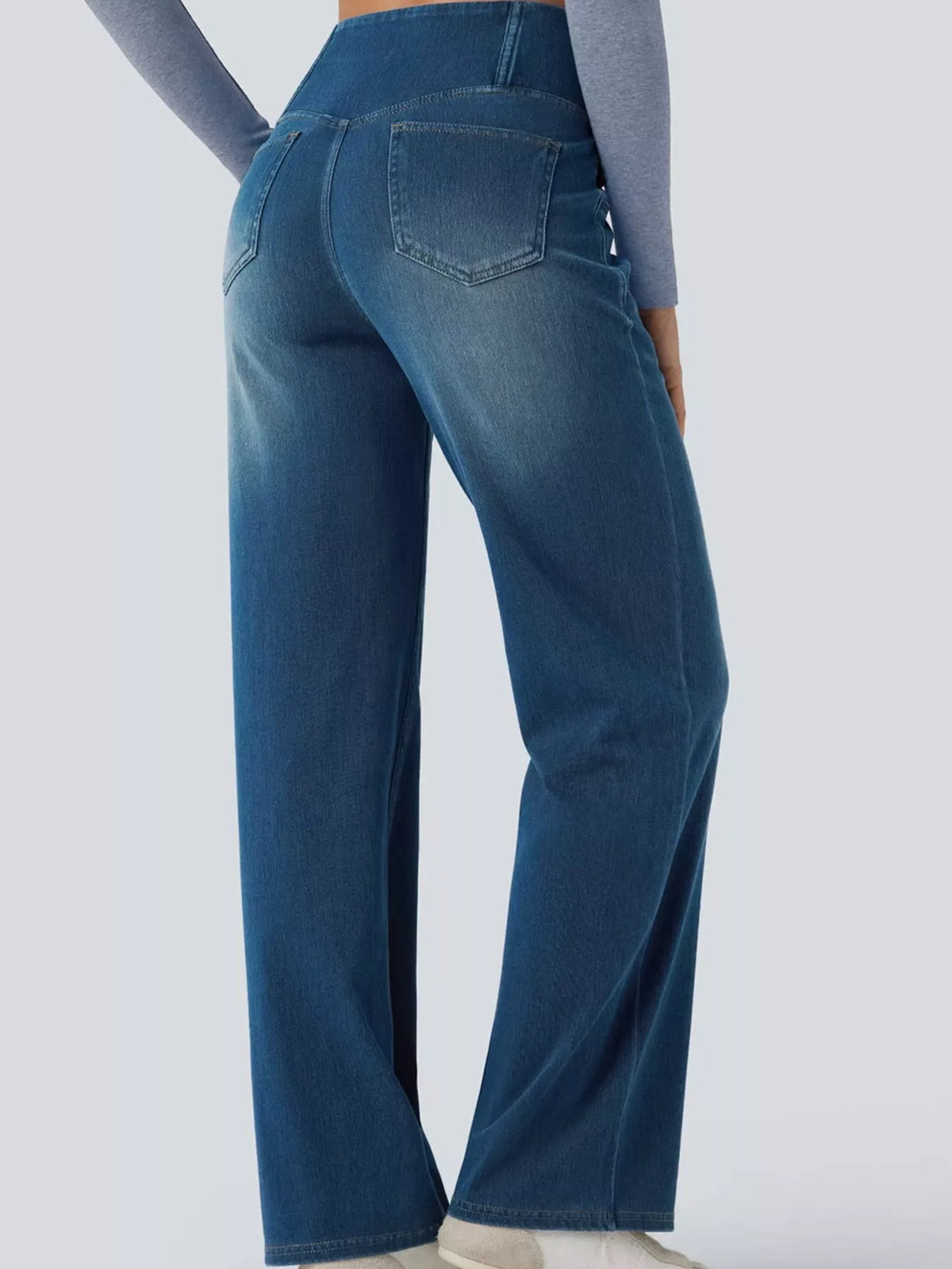cat's whisker high-waisted cross-over waistband | dropsona - neutral - size reference