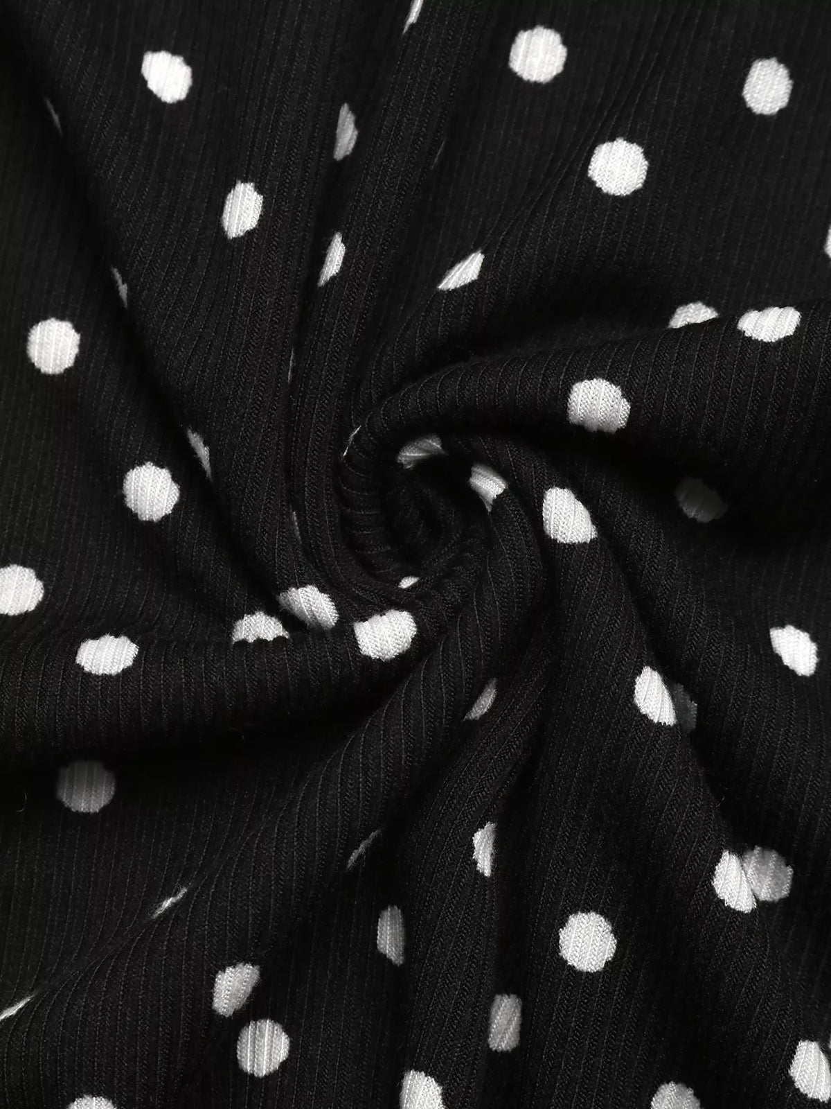 polka dot long sleeve ruffle hem mini dress | dropsona - neutral - size reference