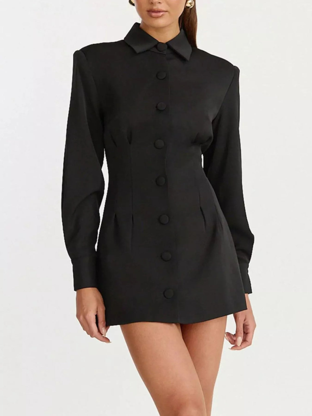 corset-style button-down blazer dress | dropsona - neutral - usage example