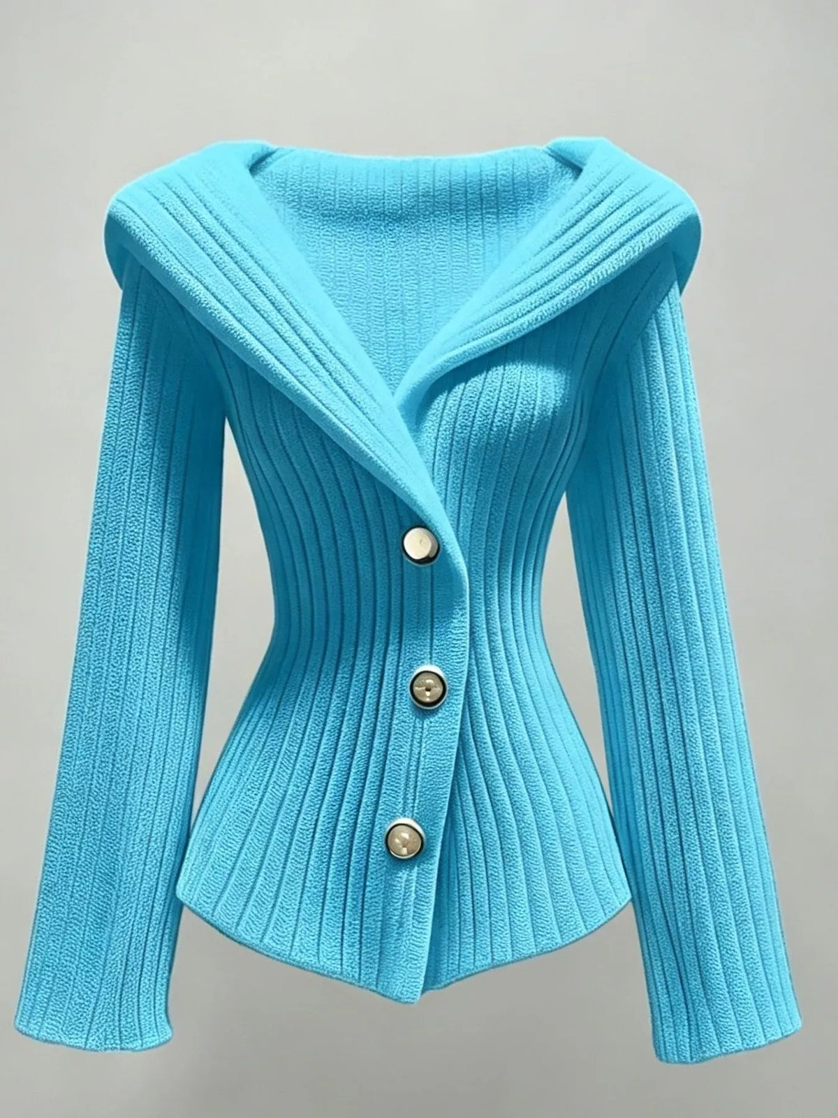 full size ribbed knit button-down front cardigan plus | dropsona - neutral - close-up detail