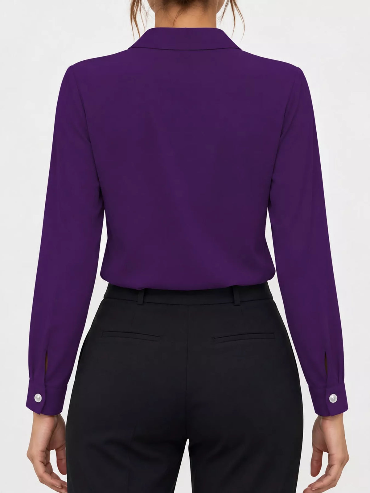 long sleeve satin blouse | dropsona - neutral - material texture
