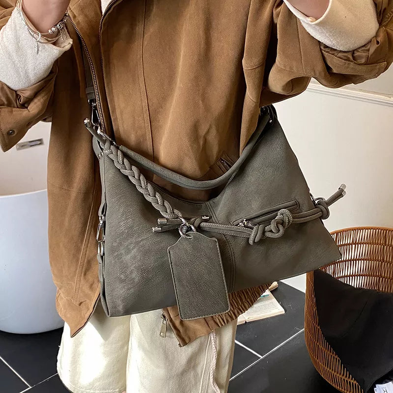 knot-detail shoulder bag – stylish sling | dropsona - neutral - material texture