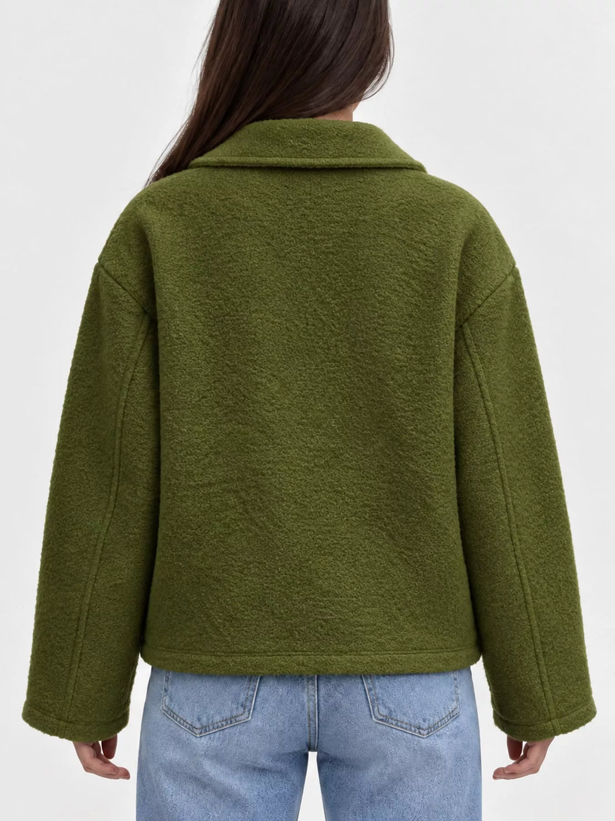 zip up cropped jacket – zipper,pocketed fit | dropsona - neutral - material texture