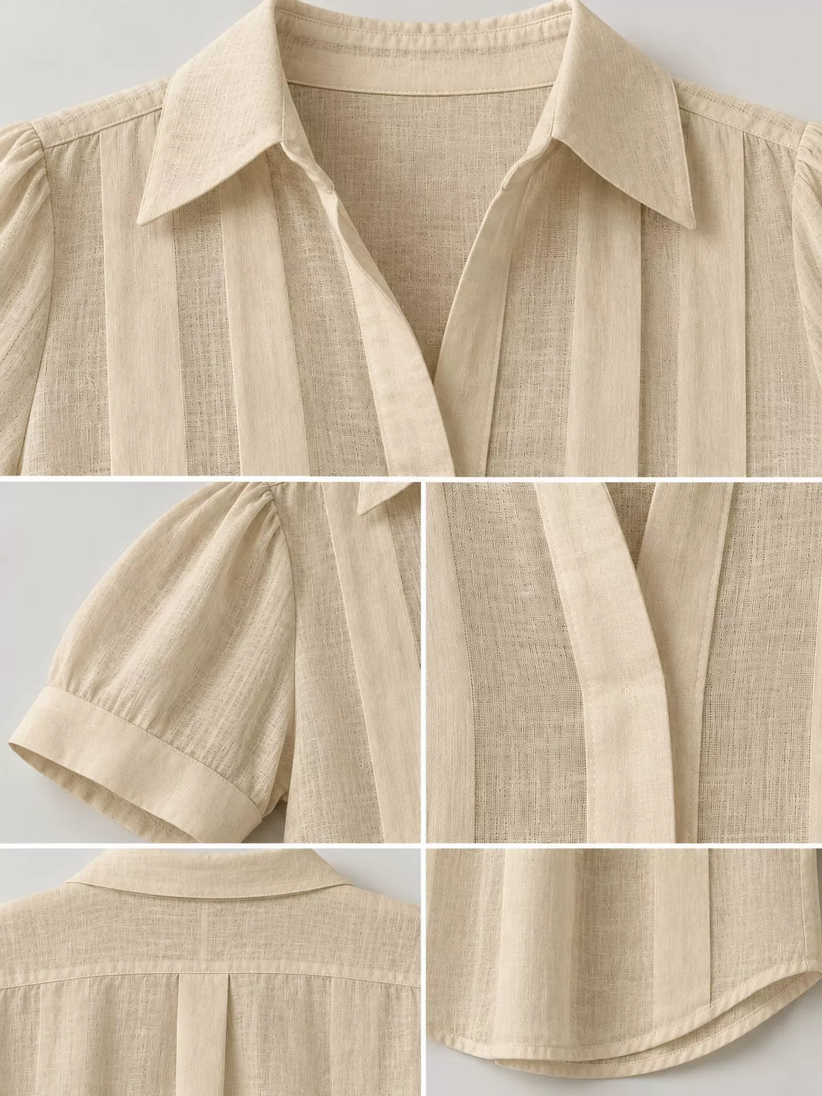 full size button up short sleeve shirt plus | dropsona - neutral - material texture