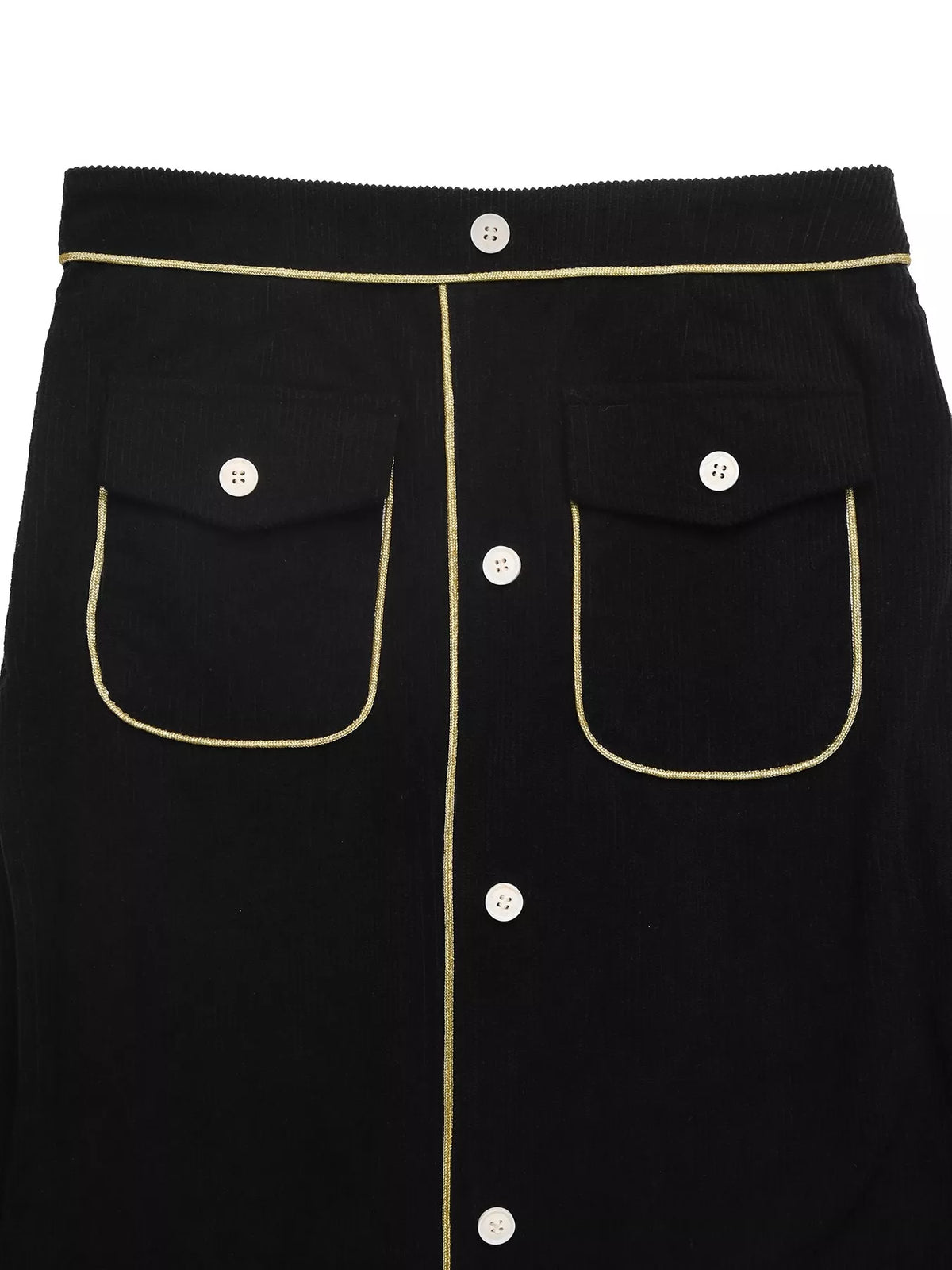 corduroy midi skirt – buttoned body: not lined | dropsona - neutral - front view