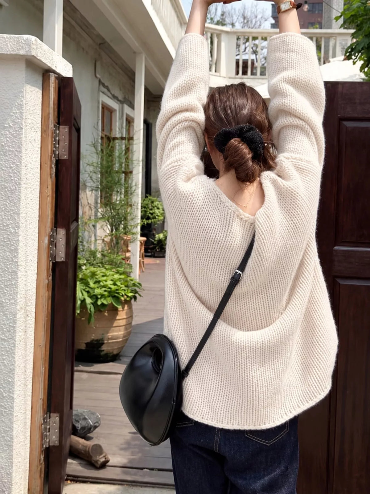 chunky knit dropped shoulder sweater | dropsona - neutral - packaging