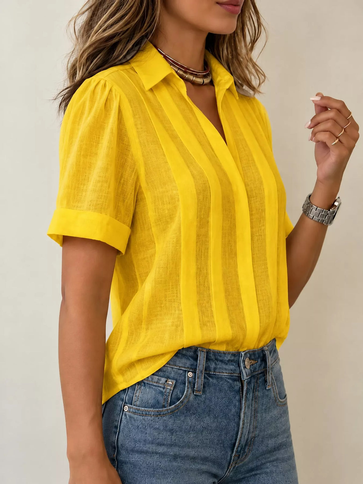 full size button up short sleeve shirt plus | dropsona - neutral - size reference
