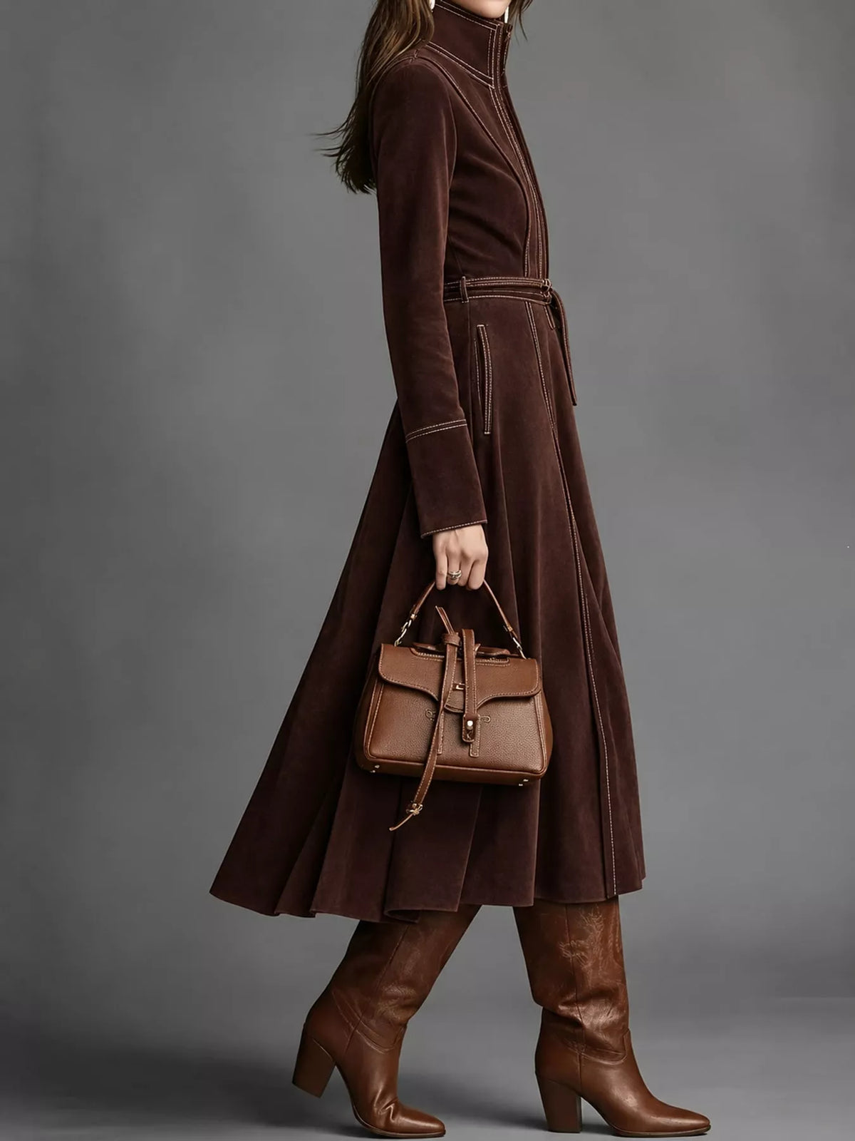 full size zipper front midi dress plus | dropsona - neutral - packaging