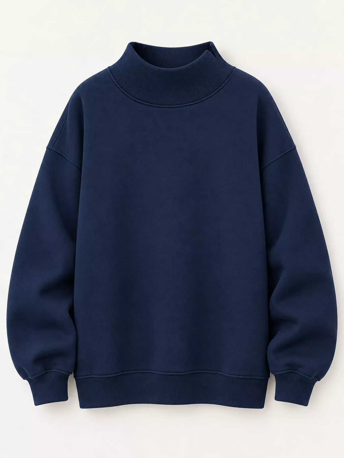 oversized mock neck long sleeve sweatshirt | dropsona - neutral - material texture