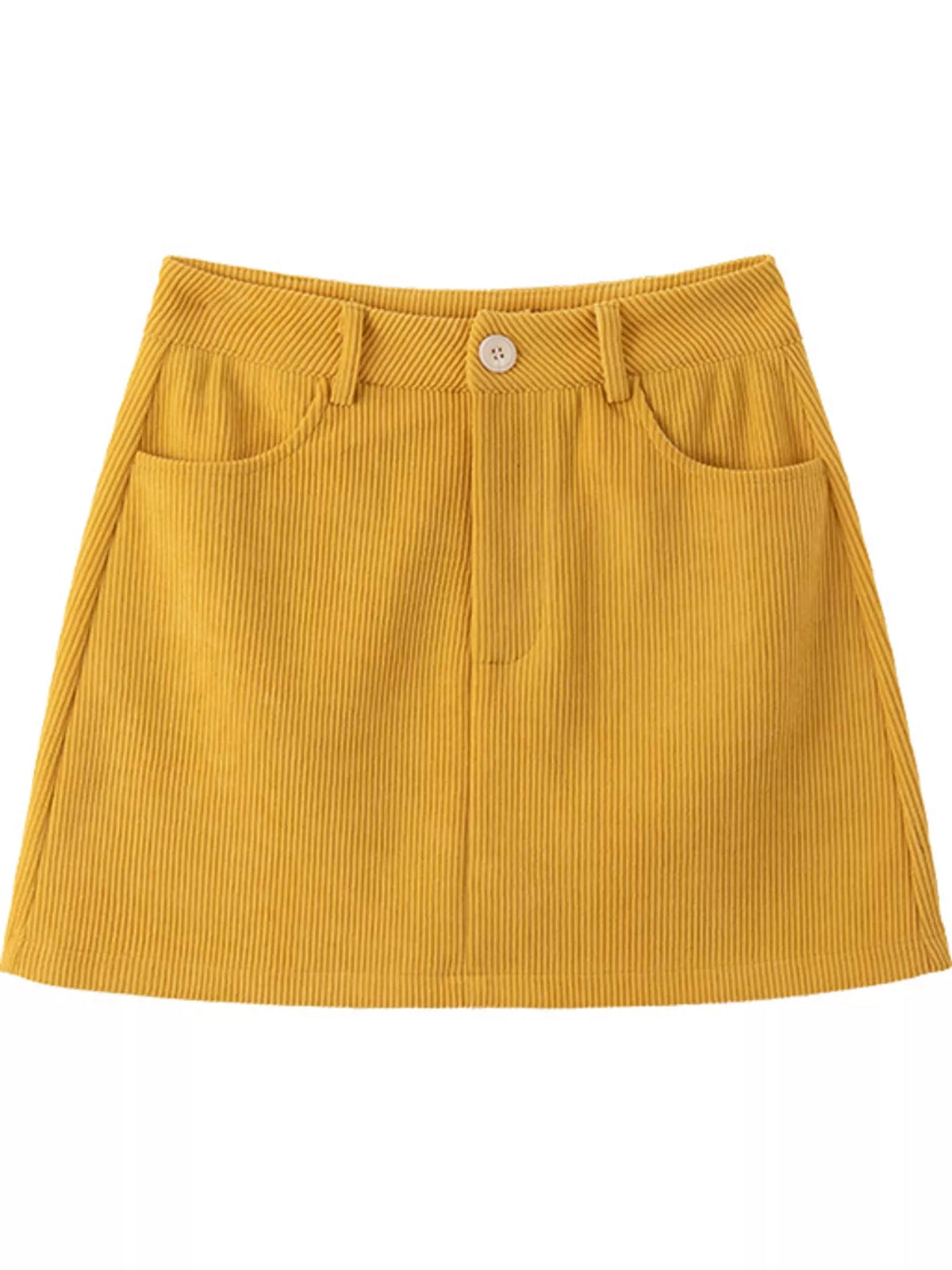 corduroy high-waisted mini skirt | dropsona polyester 100% - neutral - close-up detail