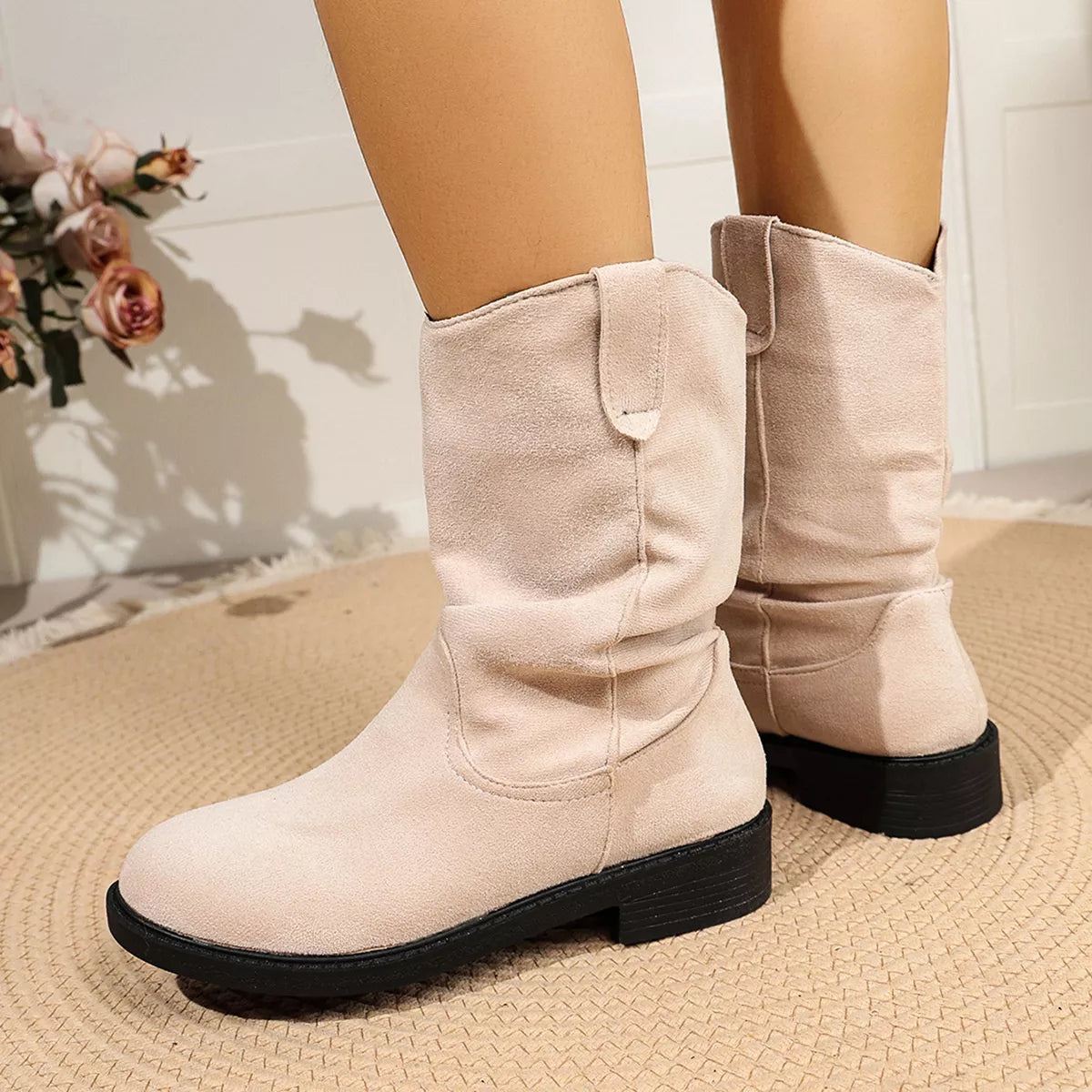 round toe slouchy boots – dear monkey | dropsona - neutral - size reference