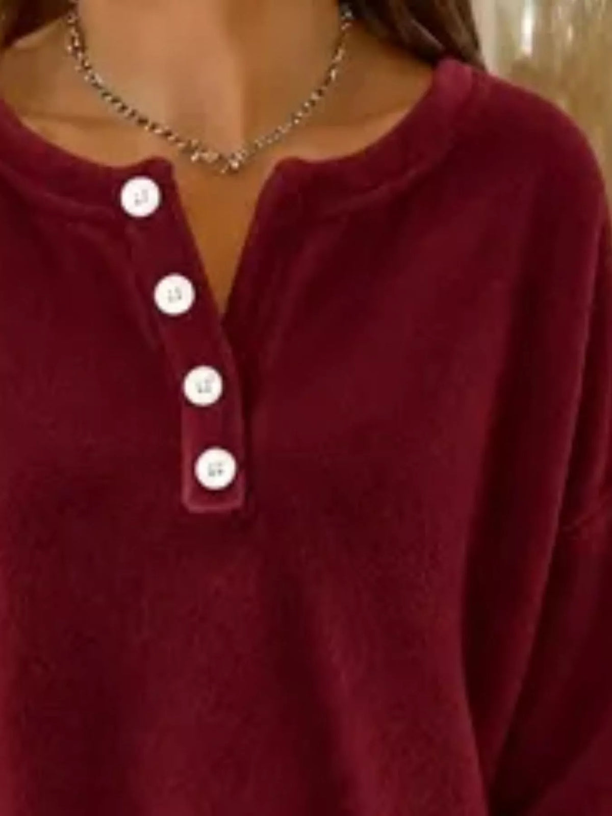 button detail dropped shoulder sweatshirt | dropsona - neutral - material texture