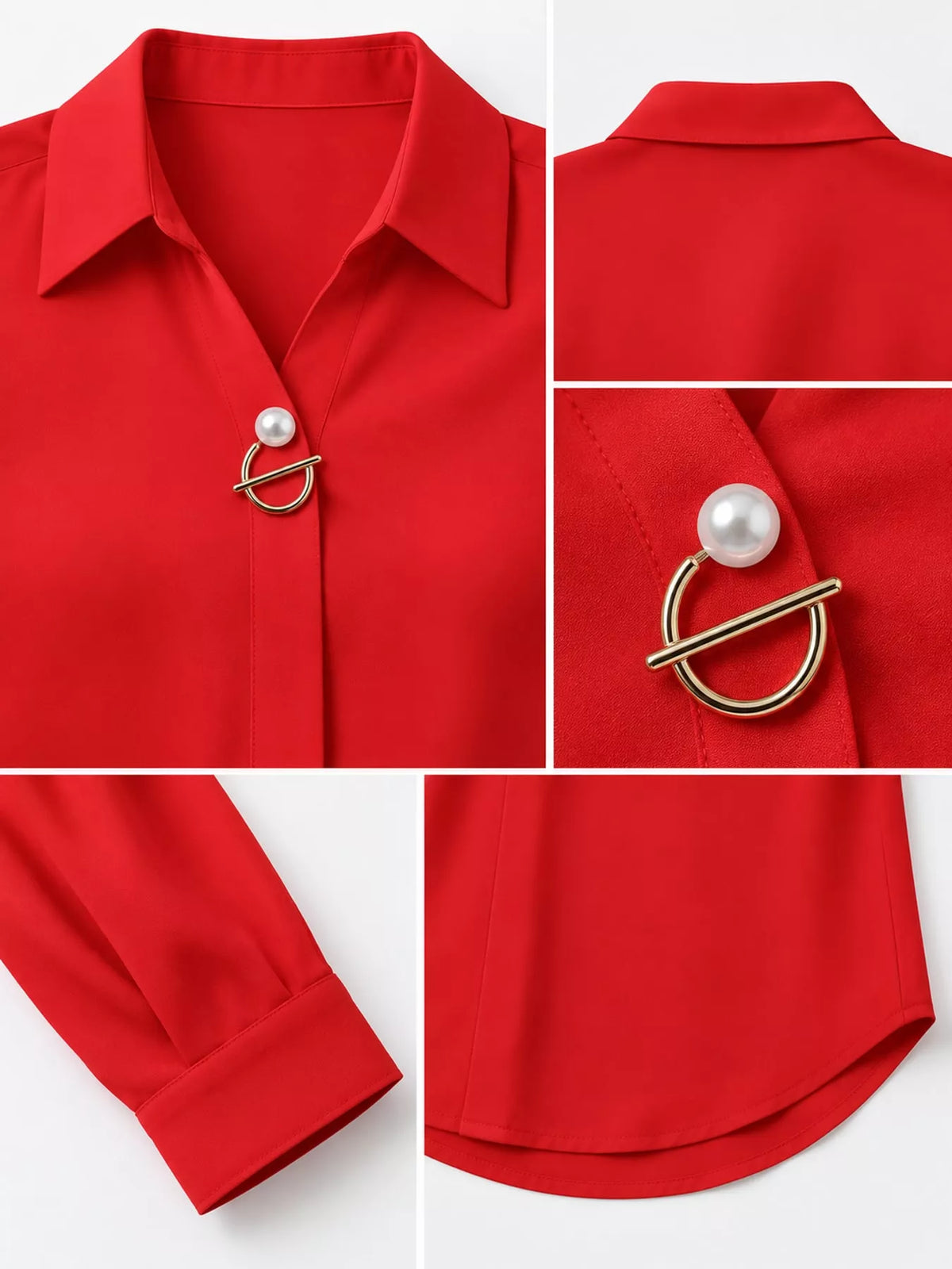 long sleeve satin blouse | dropsona - neutral - packaging