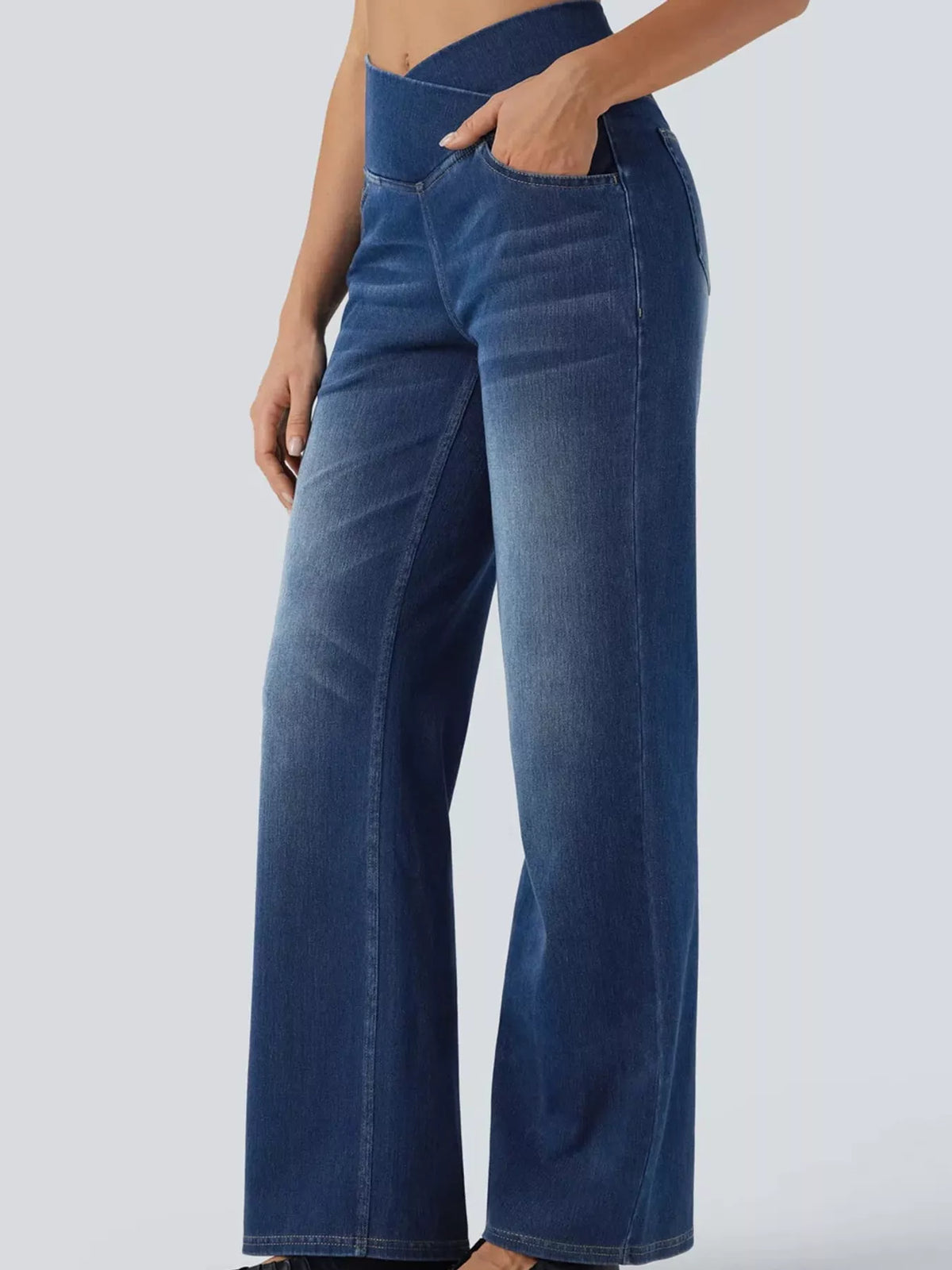 cat's whisker high-waisted cross-over waistband | dropsona - neutral - material texture