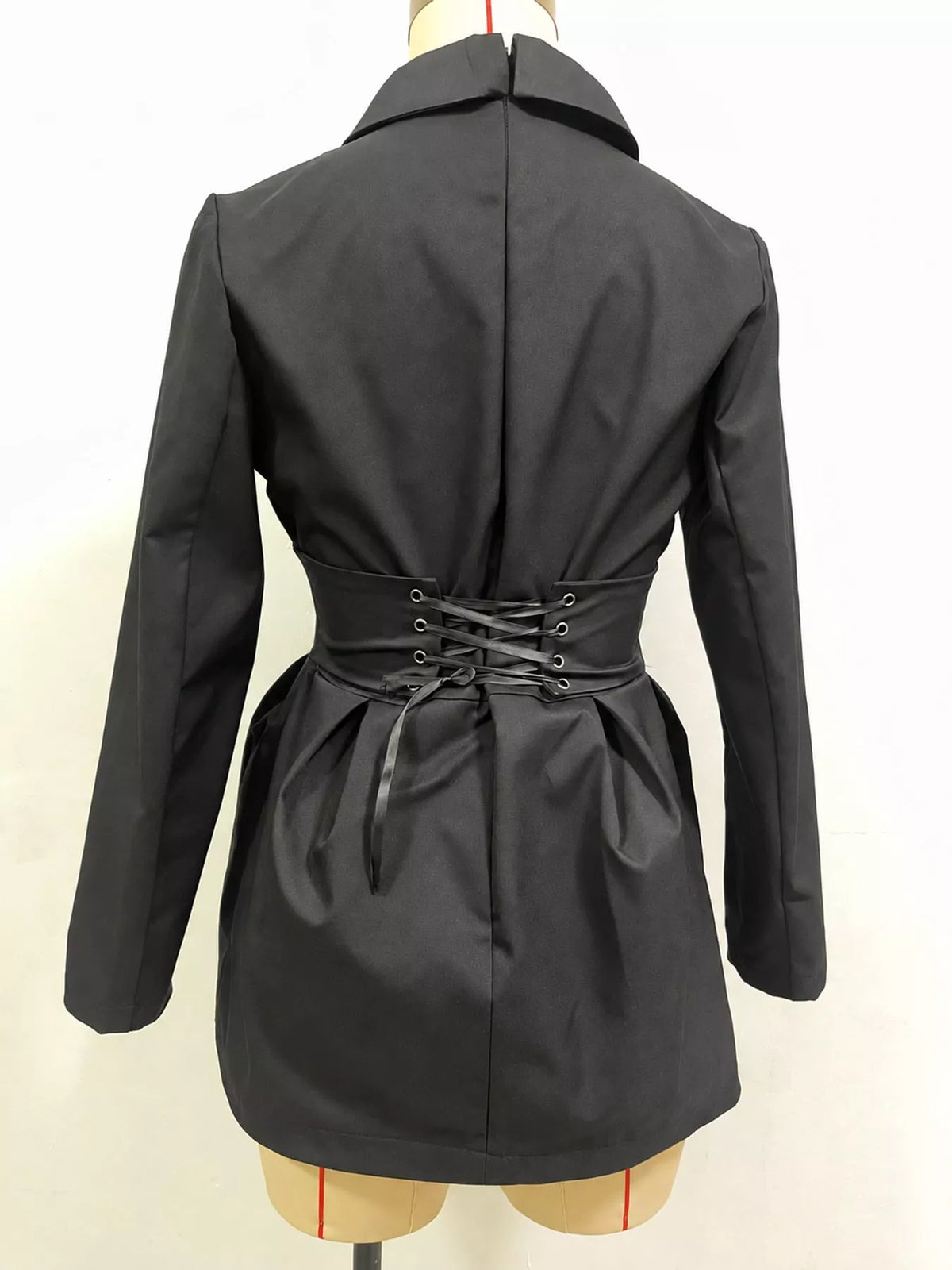 surplice long sleeve blazer dress – basic style fit | dropsona - neutral - material texture