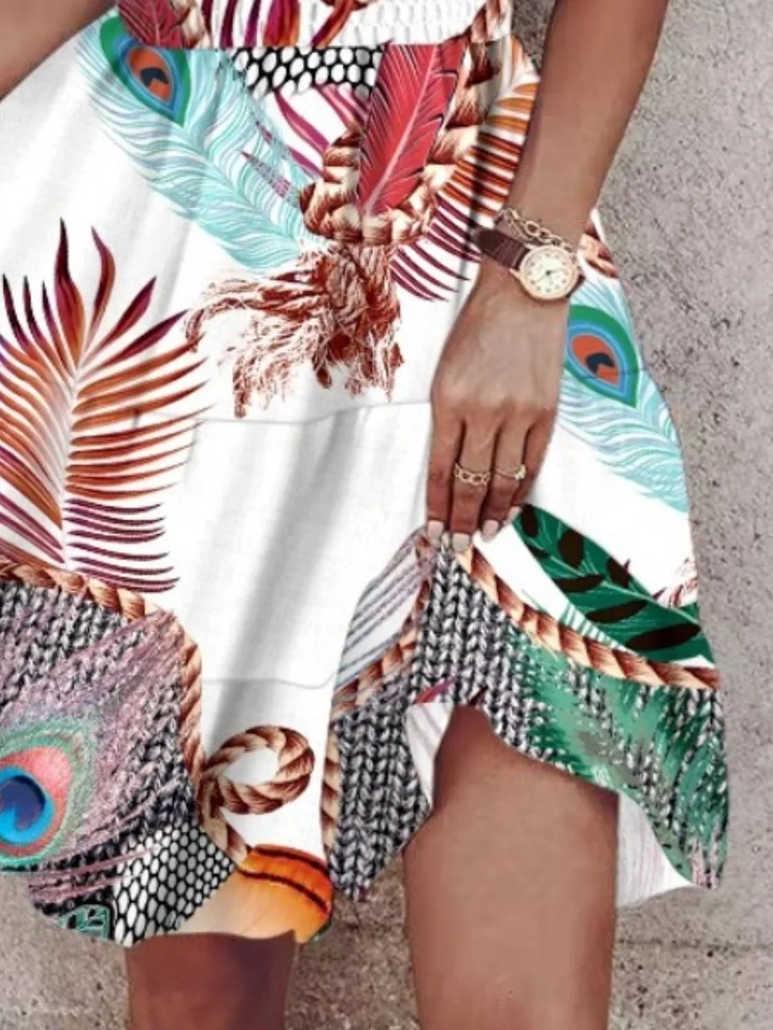 paisley print halter neck mini dress - front view