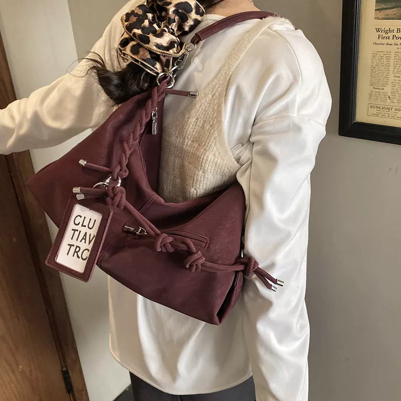 knot-detail shoulder bag – stylish sling | dropsona - neutral - front view