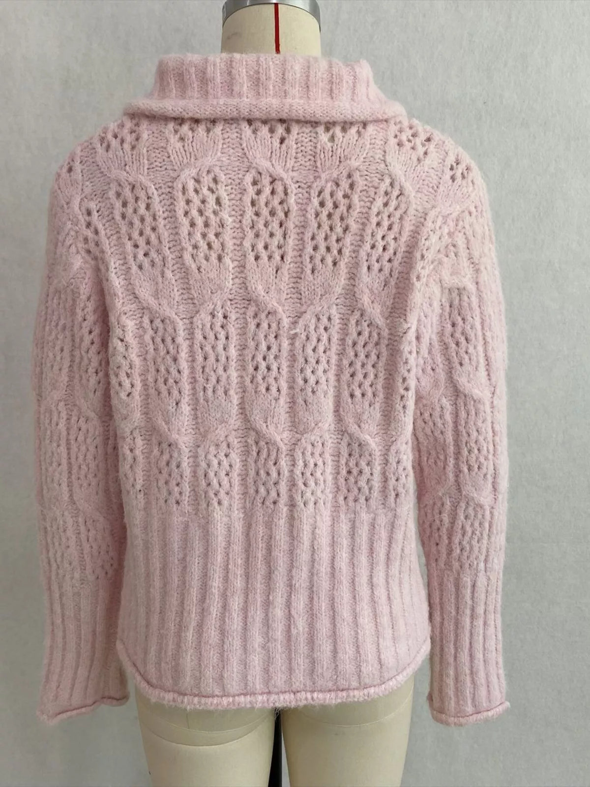 cable-knit button up cardigan – cable-knit,buttoned | dropsona - neutral - size reference