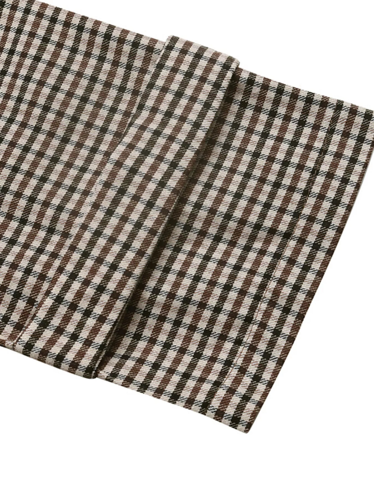 plaid double-breasted trench coat | dropsona - neutral - front view