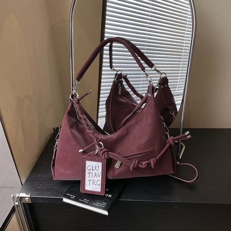 knot-detail shoulder bag – stylish sling | dropsona - neutral - everyday use