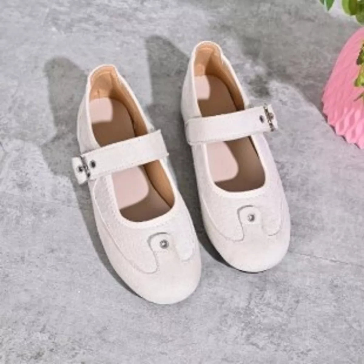 adjustable buckle strap slip-ons – classy ballet flats | dropsona - neutral - front view