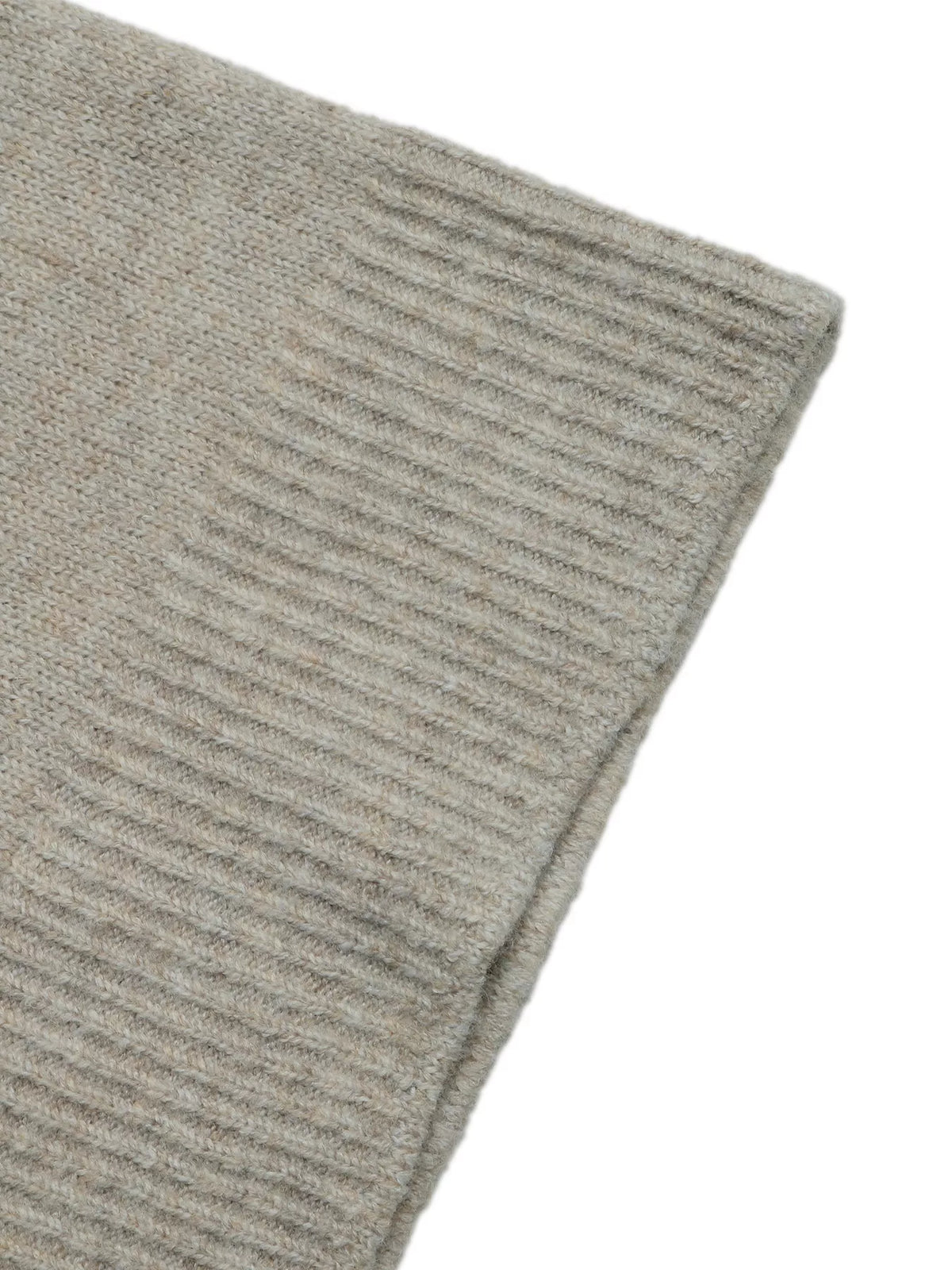layered lace hem crew neck sweater – detail | dropsona - neutral - front view