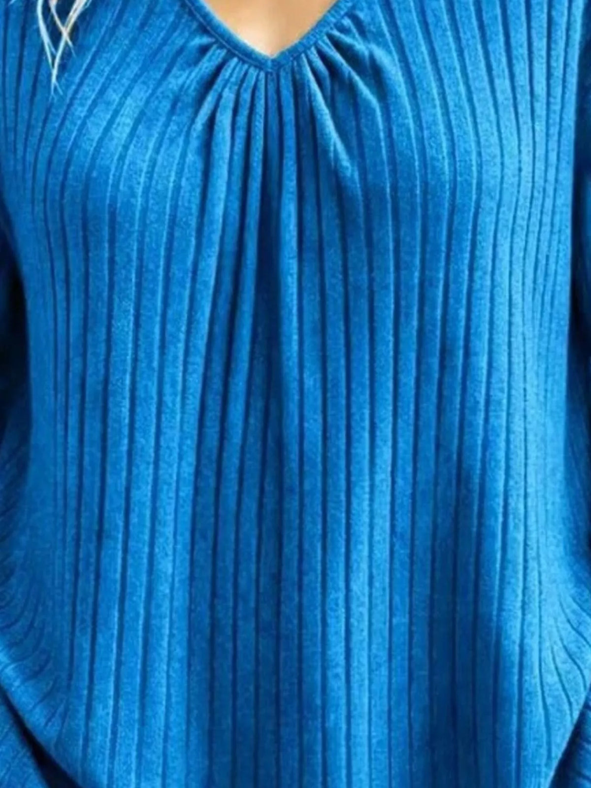 v-neck ribbed long sleeve t-shirt – | dropsona - neutral - size reference