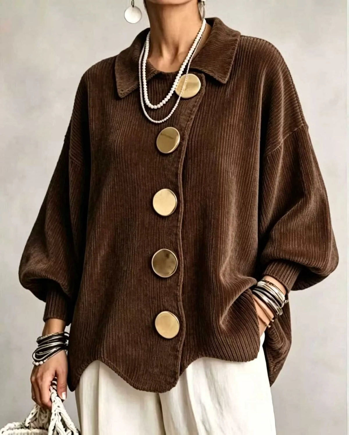 full size ribbed knit gold buttons cardigan plus | dropsona - neutral - material texture