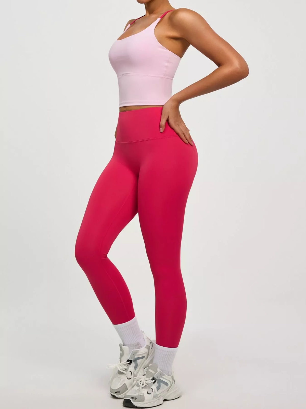 criss-cross back active bra | dropsona - neutral - size reference
