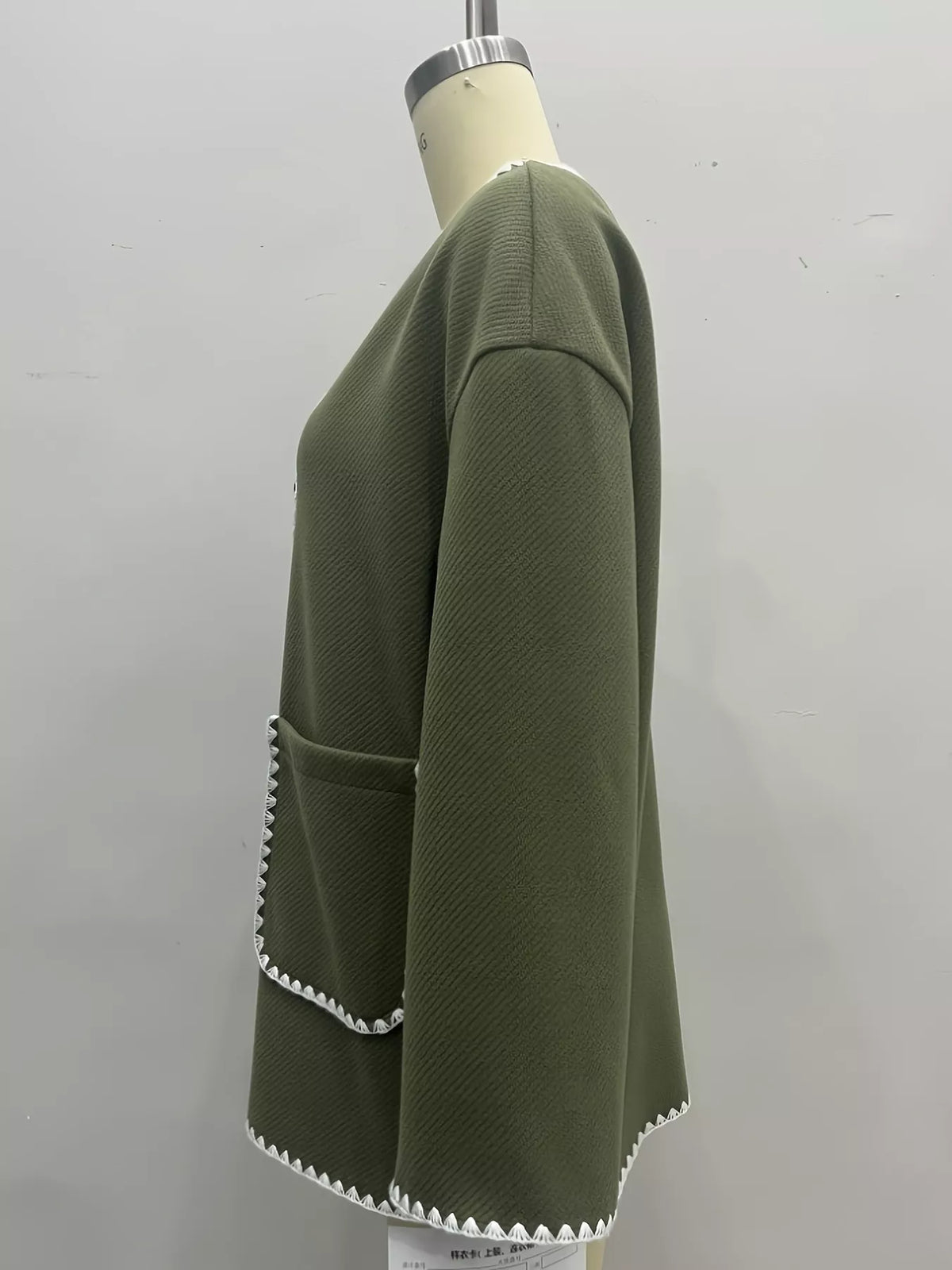 contrast trim button-front outerwear | dropsona - neutral - packaging
