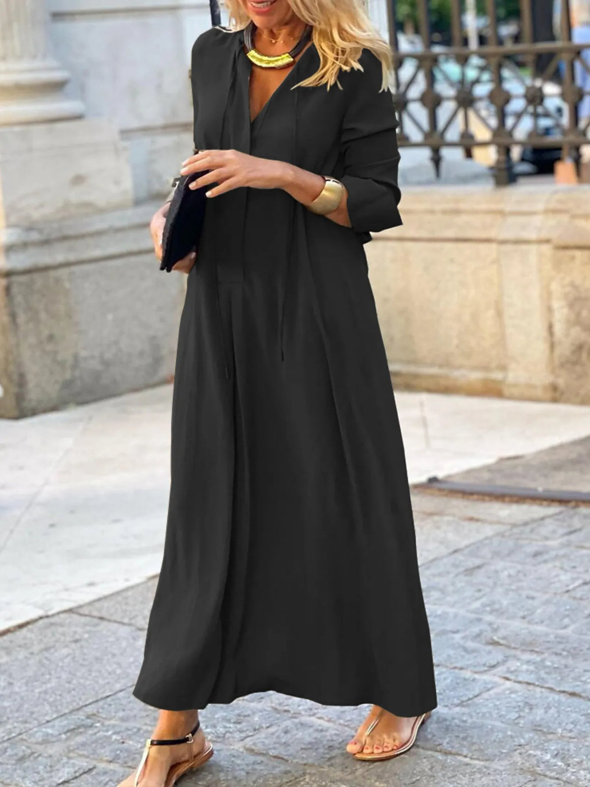 full size solid color maxi shirt dress plus size - material texture