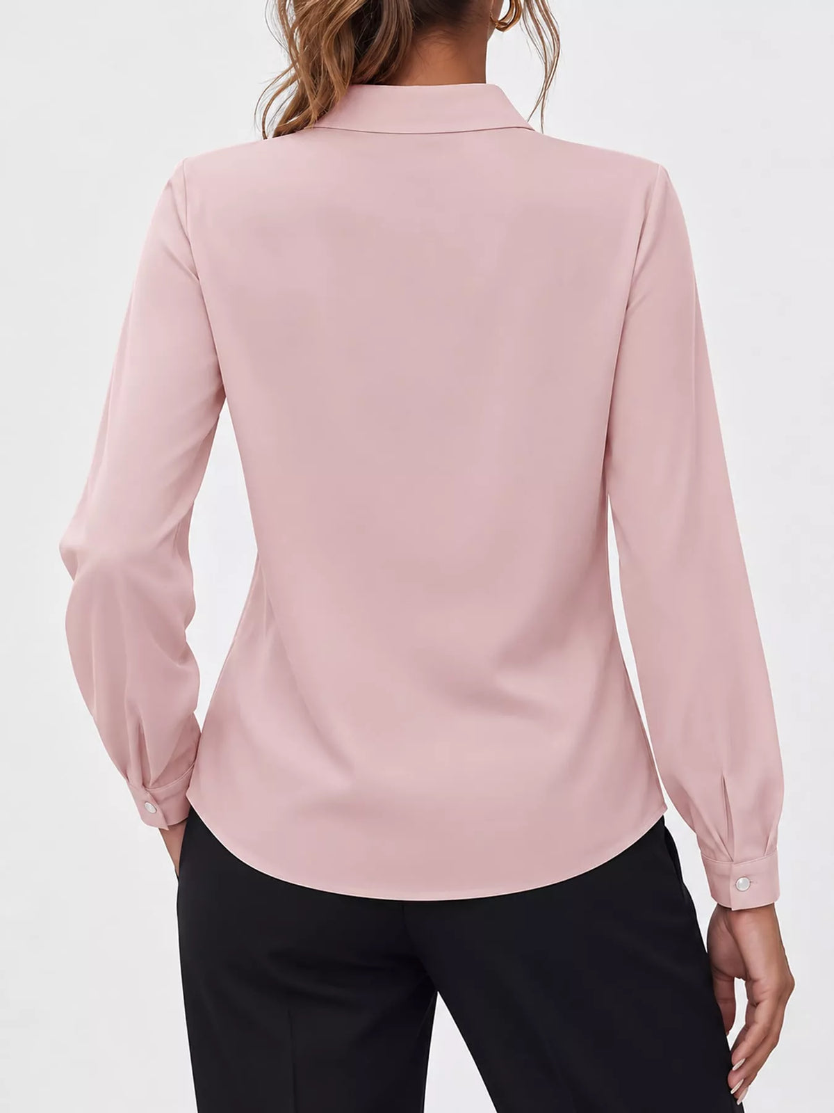 long sleeve satin blouse | dropsona - neutral - usage example