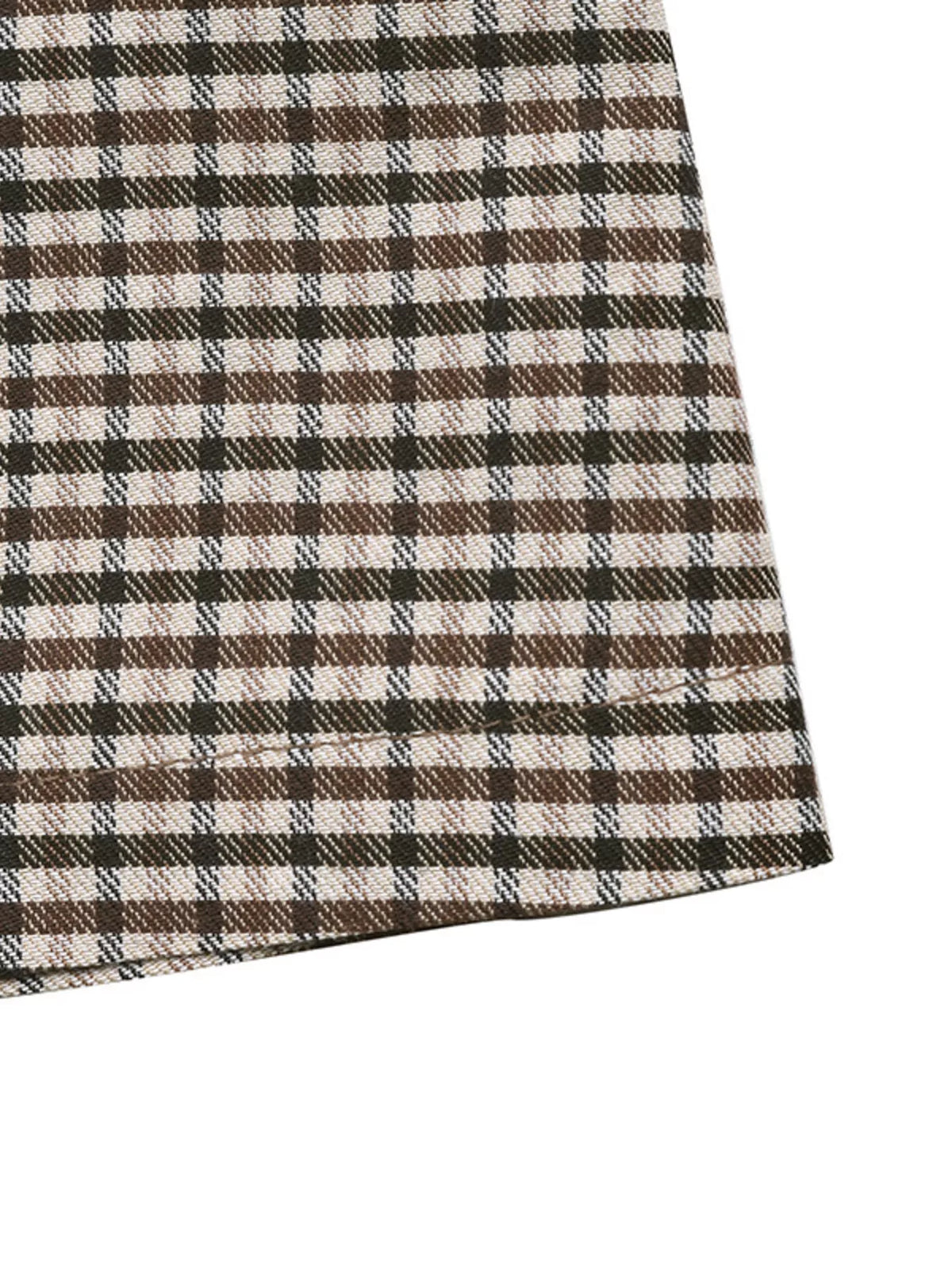 plaid double-breasted trench coat | dropsona - neutral - size reference